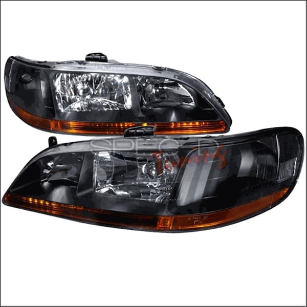 Overtime Crystal Housing Headlights for 98 to 02 Honda Accord, Black - 10 x 19 x 26 in. OV126191 - main